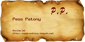 Pess Patony névjegykártya